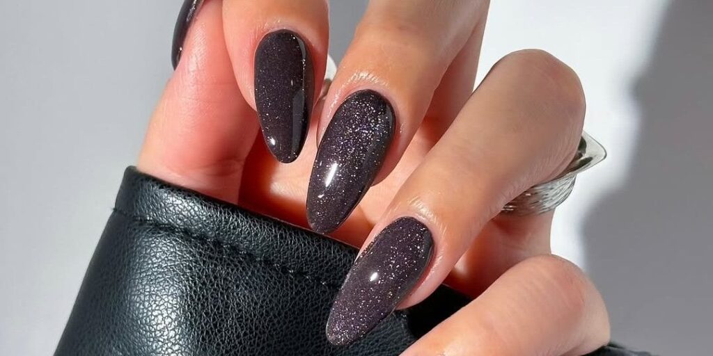 14 Almond Nail Ideas for November, From Mismatched Dots to Chocolate Shimmer